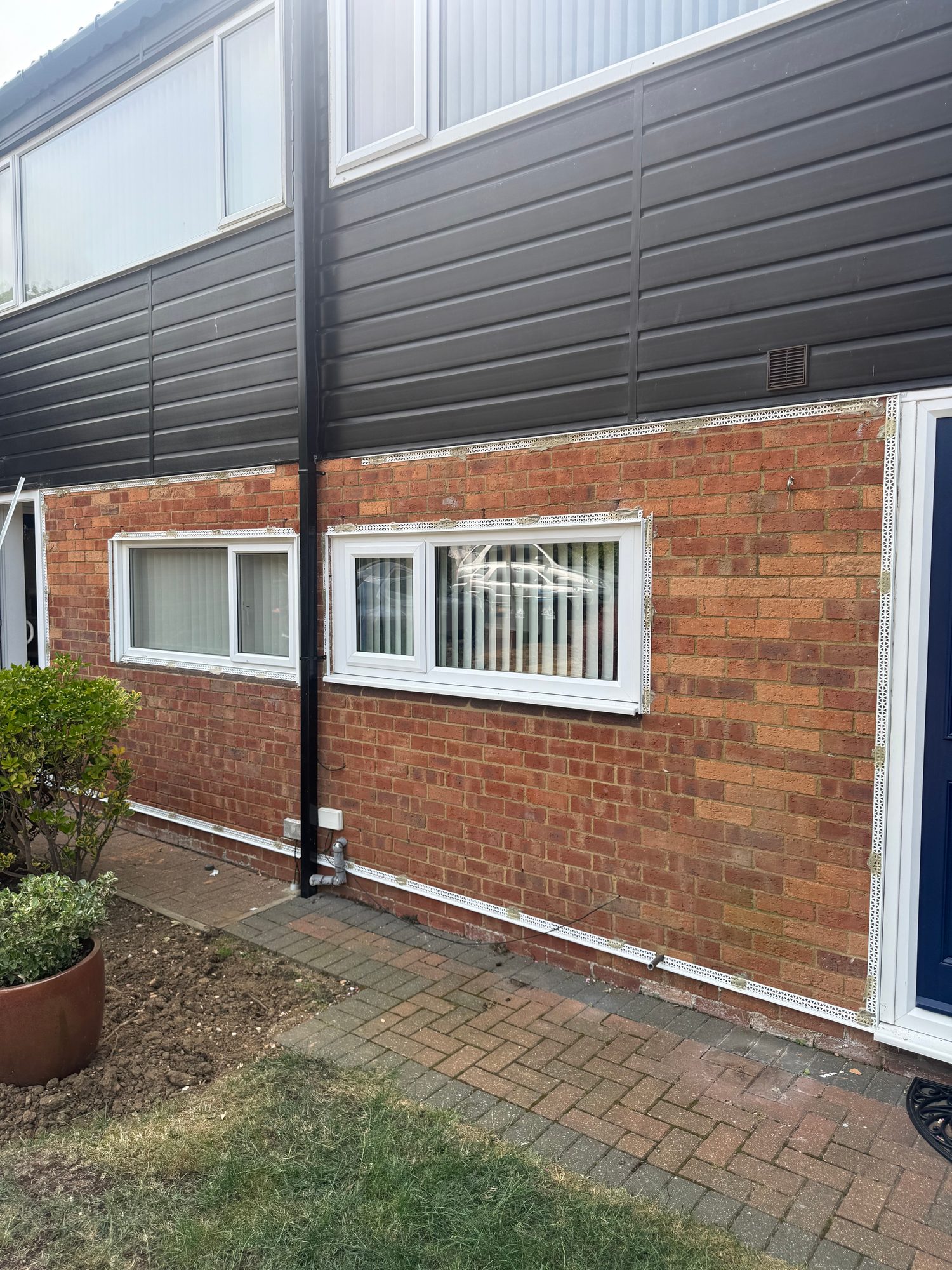 During, Ground Floor Exterior Makeover: Clean White Render Finish, Milton Keynes village