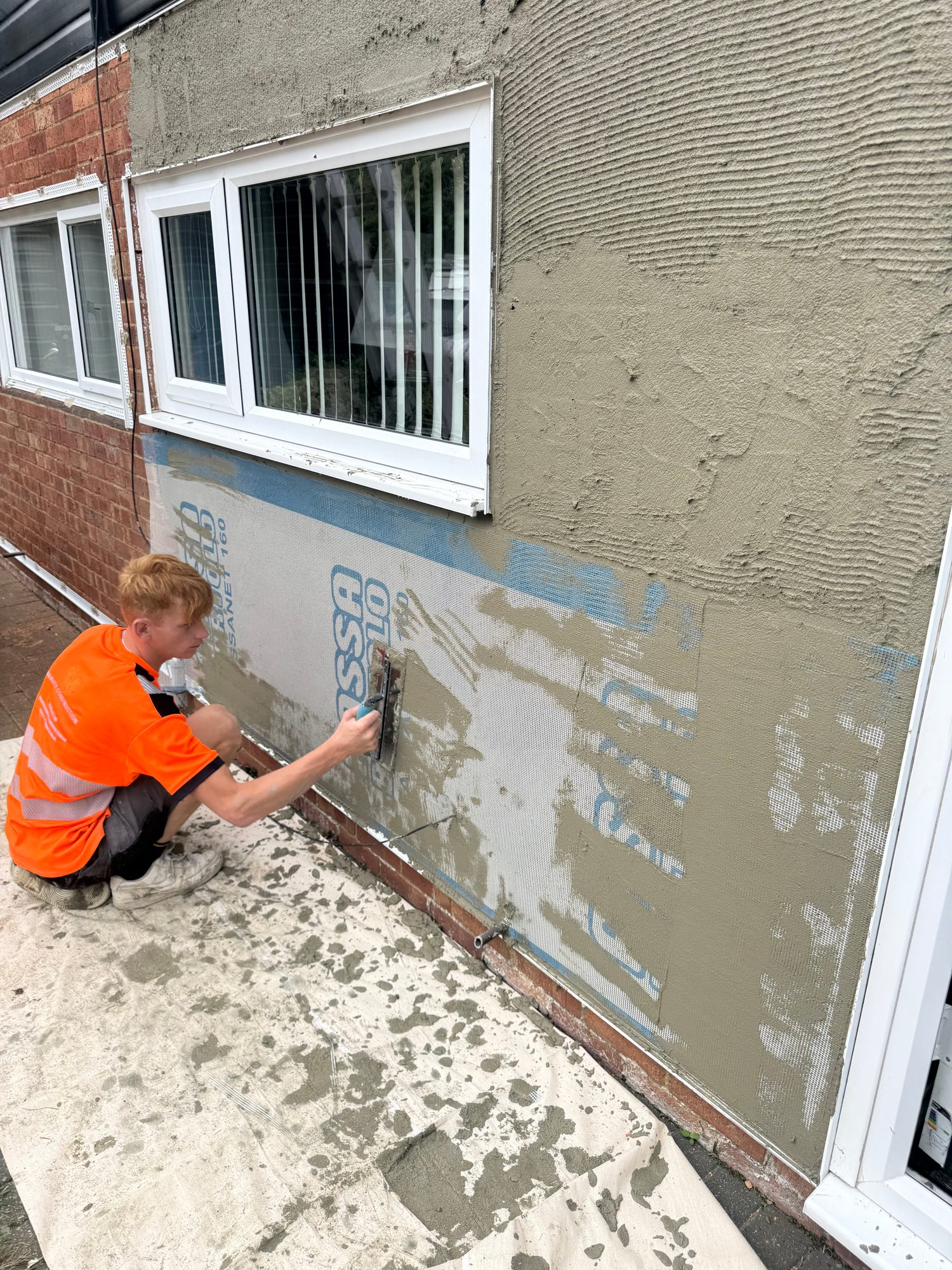 During, Ground Floor Exterior Makeover: Clean White Render Finish, Milton Keynes village (2)