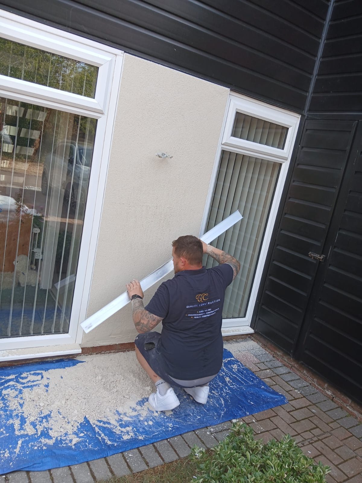 During, Ground Floor Exterior Makeover: Clean White Render Finish, Milton Keynes village (4)