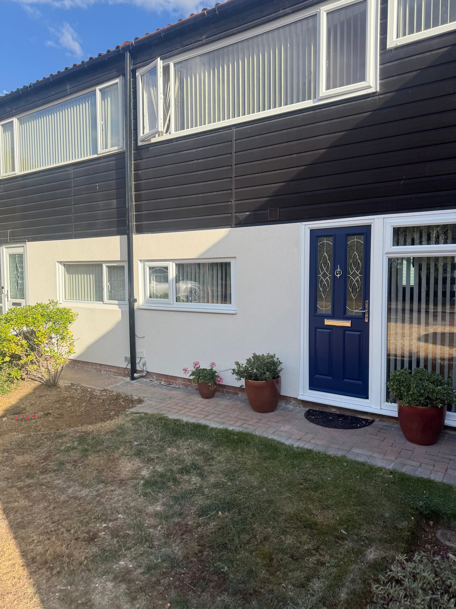 Completed, Ground Floor Exterior Makeover: Clean White Render Finish, Milton Keynes village (2)