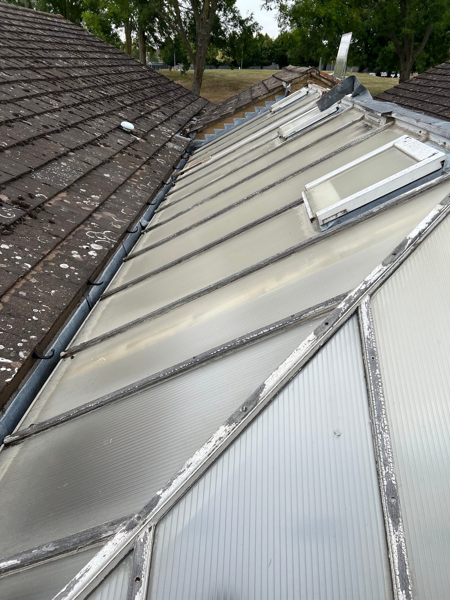 Before - The existing conservatory roof before removal and replacement works began