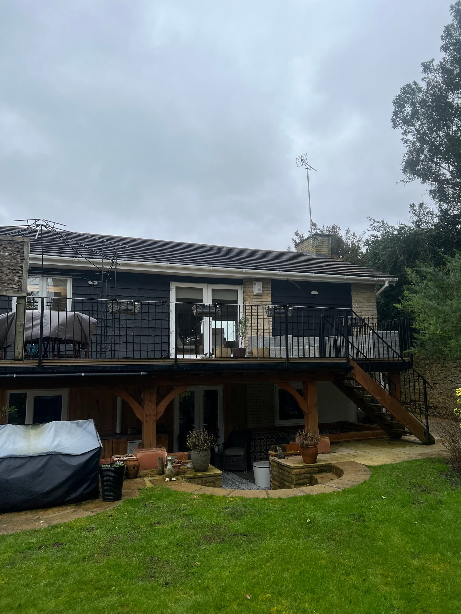 Completed - Completed rear elevation and balcony