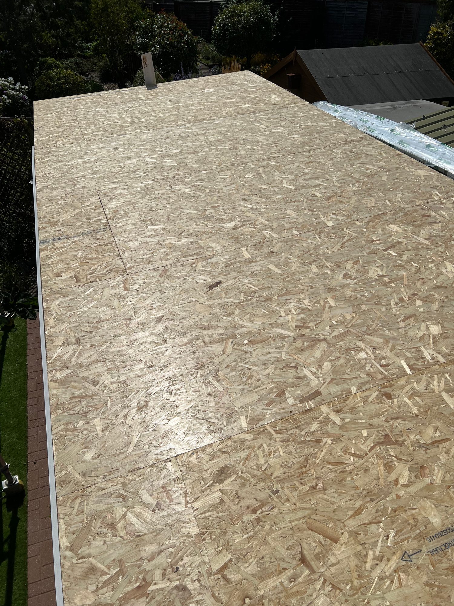 Roof decking installed during construction
