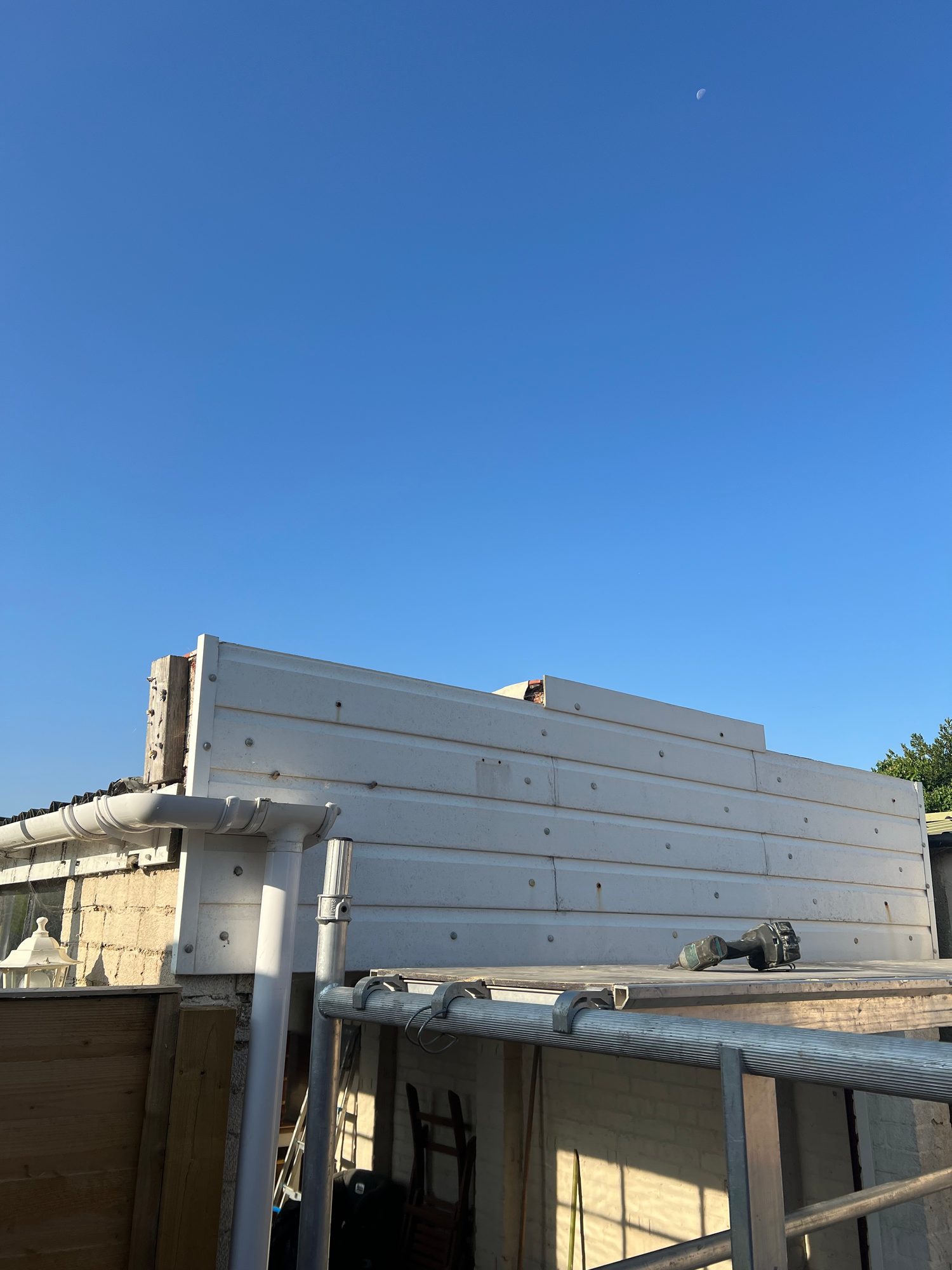 Existing rear roof structure before works